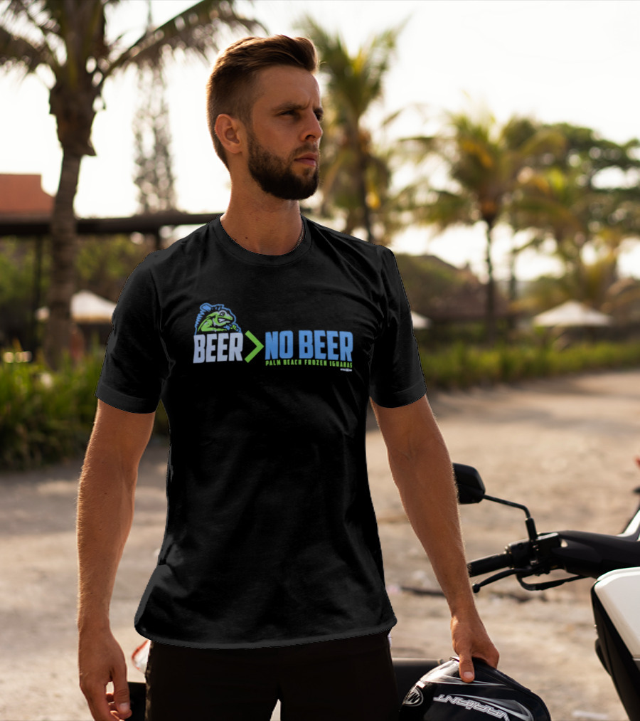 Palm Beach Frozen Iguanas Beer Greater Than No Beer T-Shirt