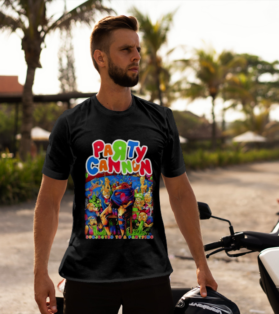 Party Cannon Subjected To A Partying Colorful Cartoon Chaos T-Shirt