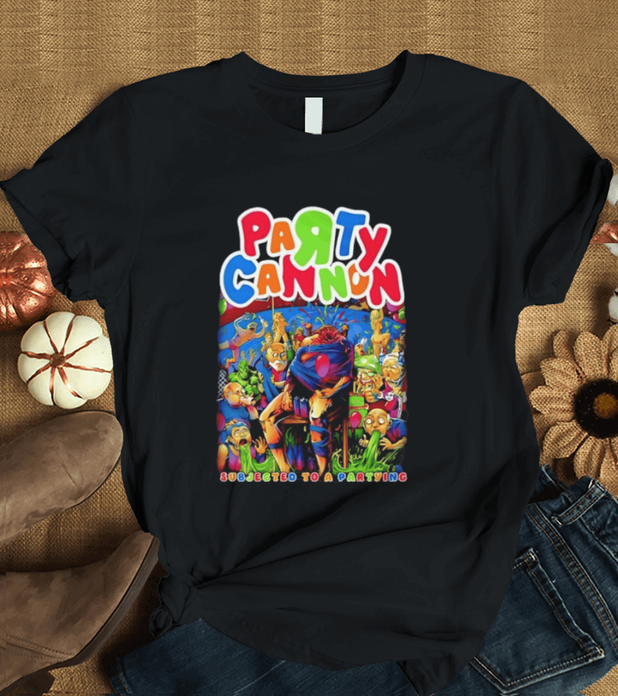 Party Cannon Subjected To A Partying Colorful Cartoon Chaos T-Shirt