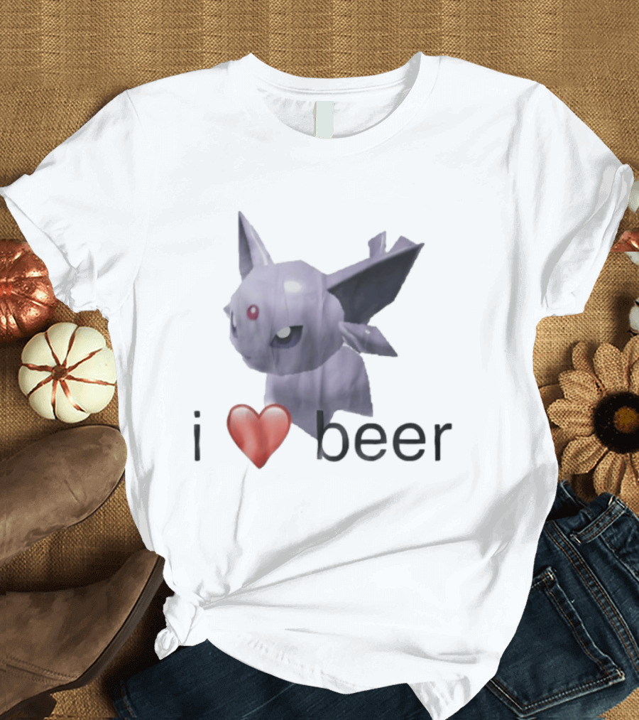 Pokémon Espeon I Heart Beer Meme T-Shirt