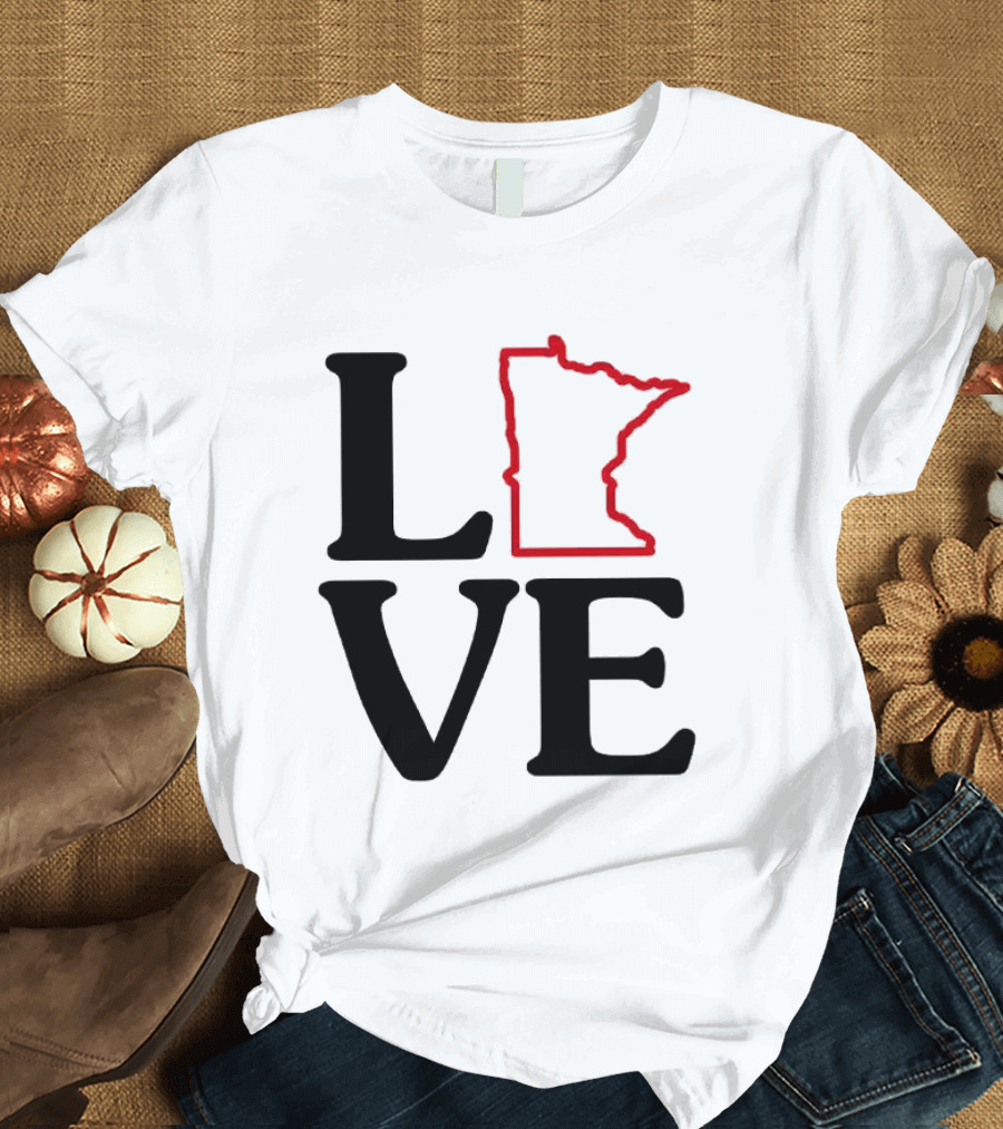 Love Minnesota State Map T-Shirt