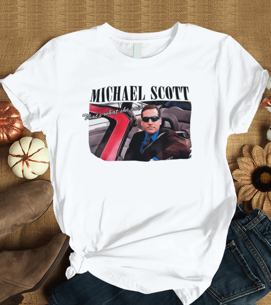 Michael Scott That's What She Said Sunglasses Car Scene T-Shirt
