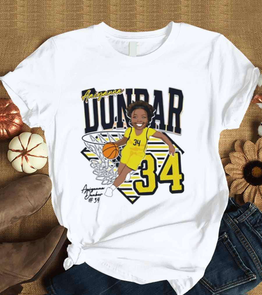 Aaiyanna Dunbar Basketball 34 Michigan Wolverines T-Shirt
