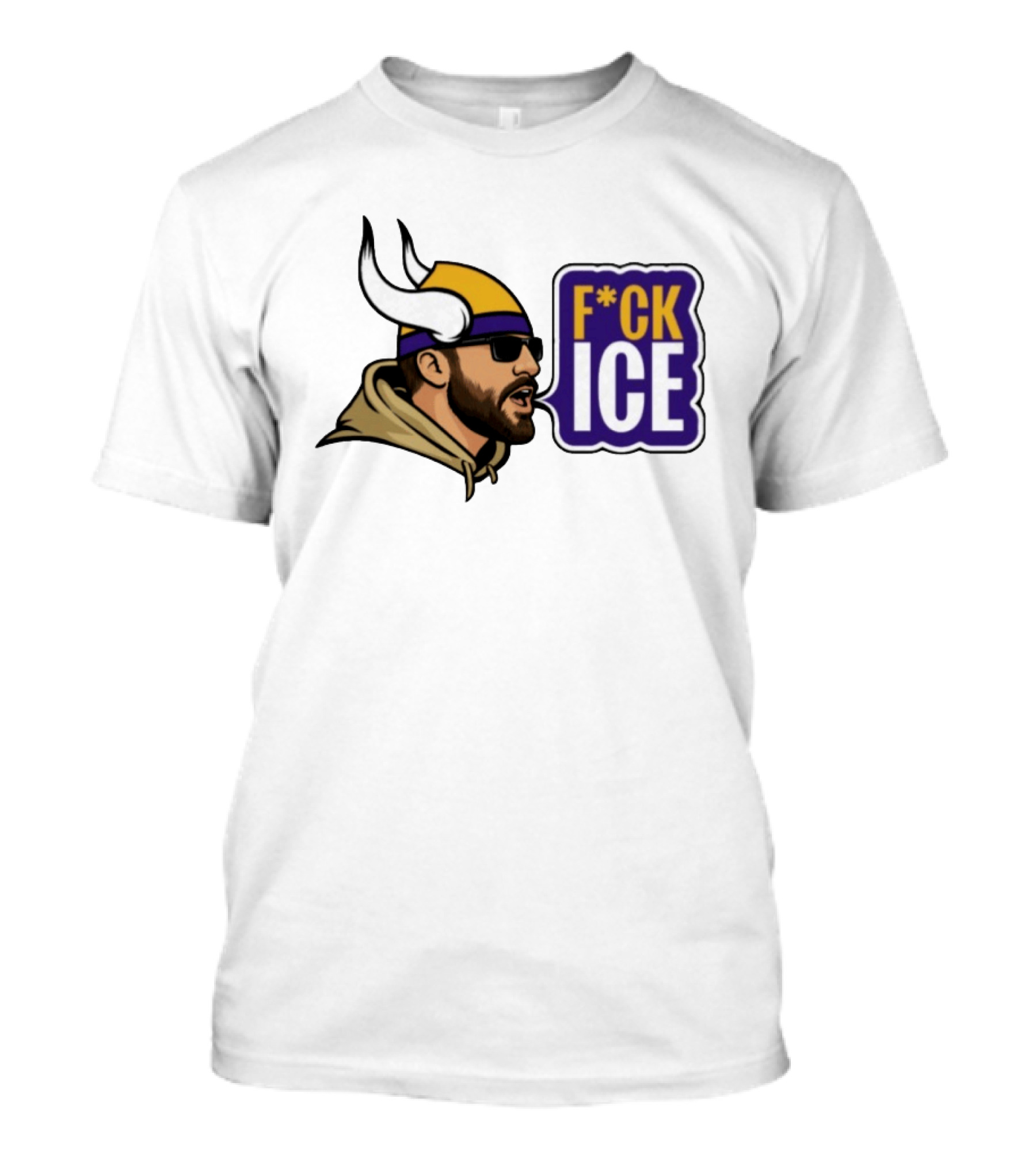 F*CK ICE Viking Horn Helmet Sunglasses T-Shirt