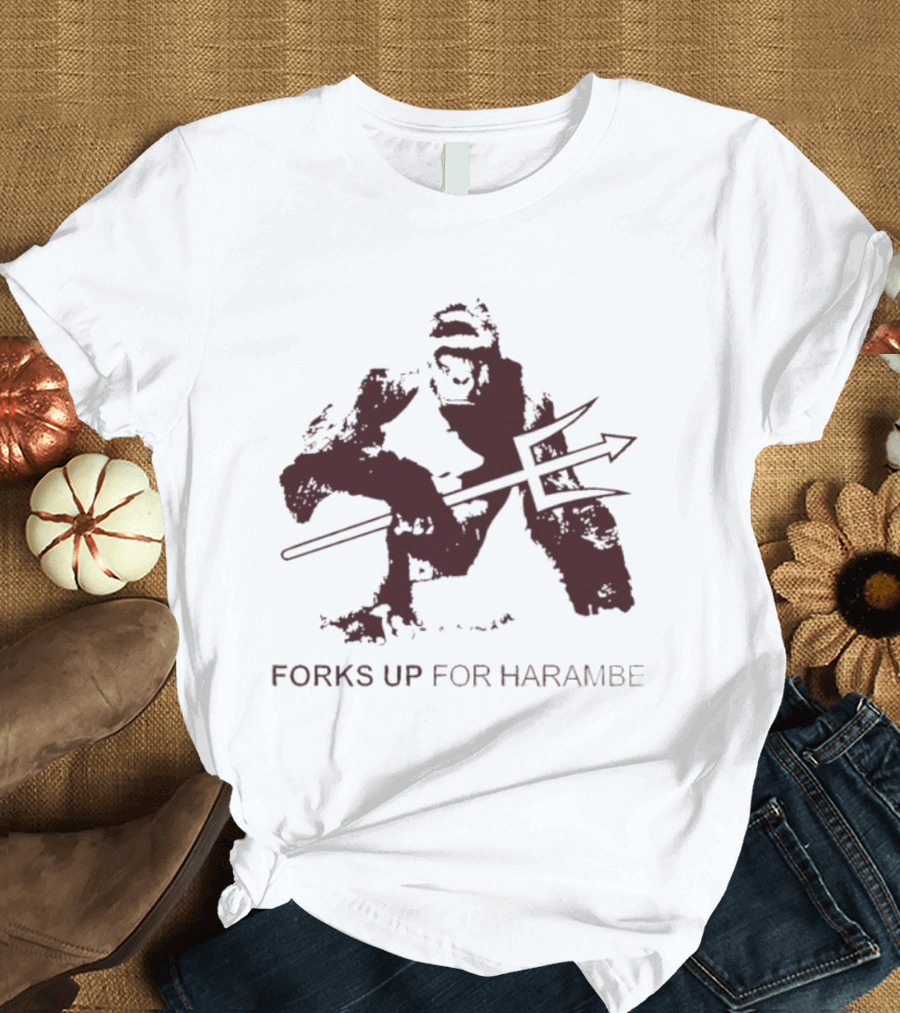 Forks Up For Harambe Arizona State Sun Devils Trident T-Shirt