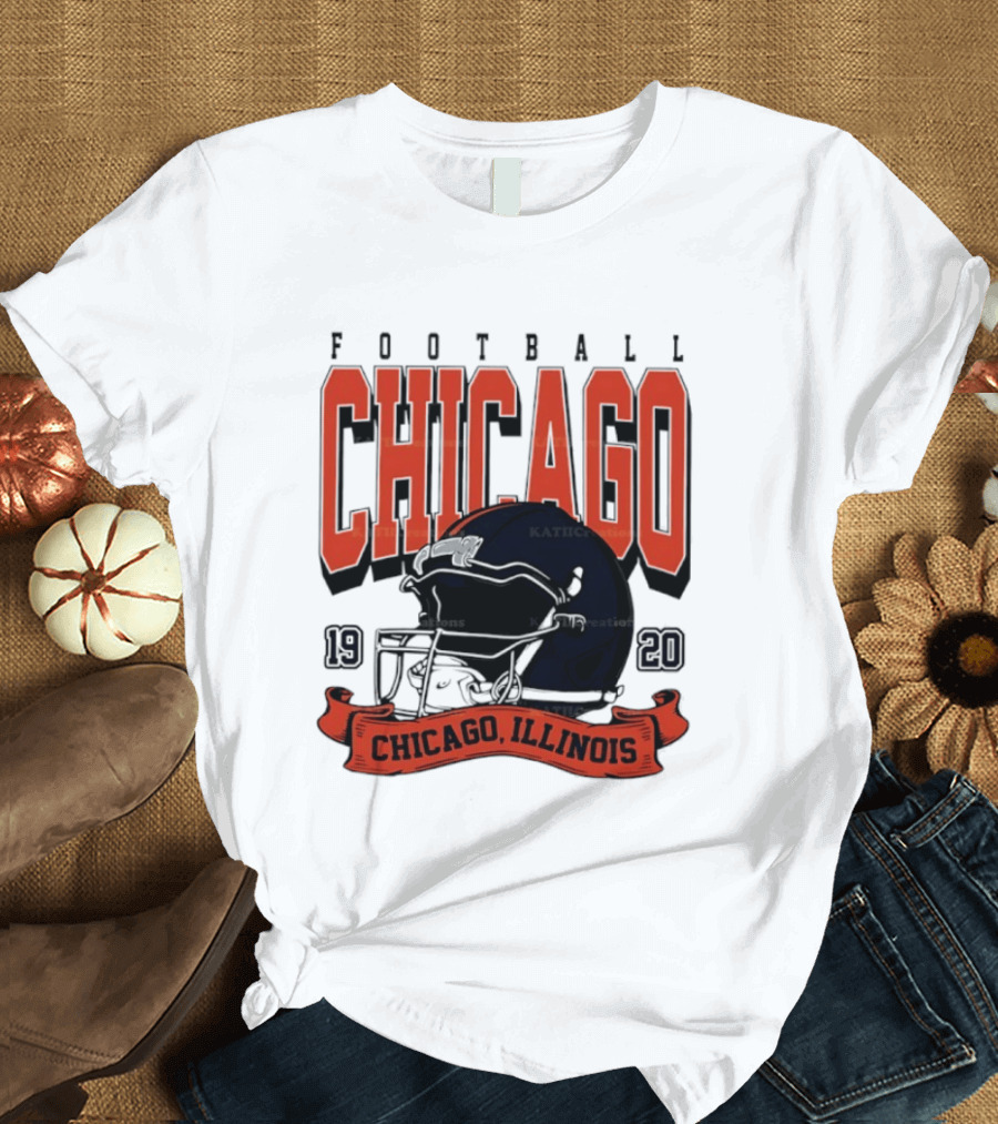 Chicago Football Helmet 1920 Illinois Sports Team T-Shirt