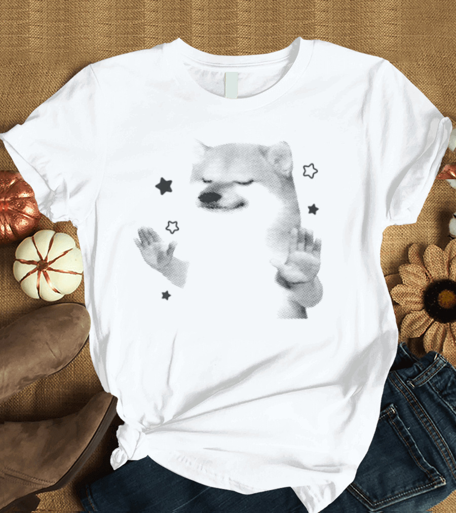 Dog Hold Up Stop Hands Funny Starry Paws T-Shirt