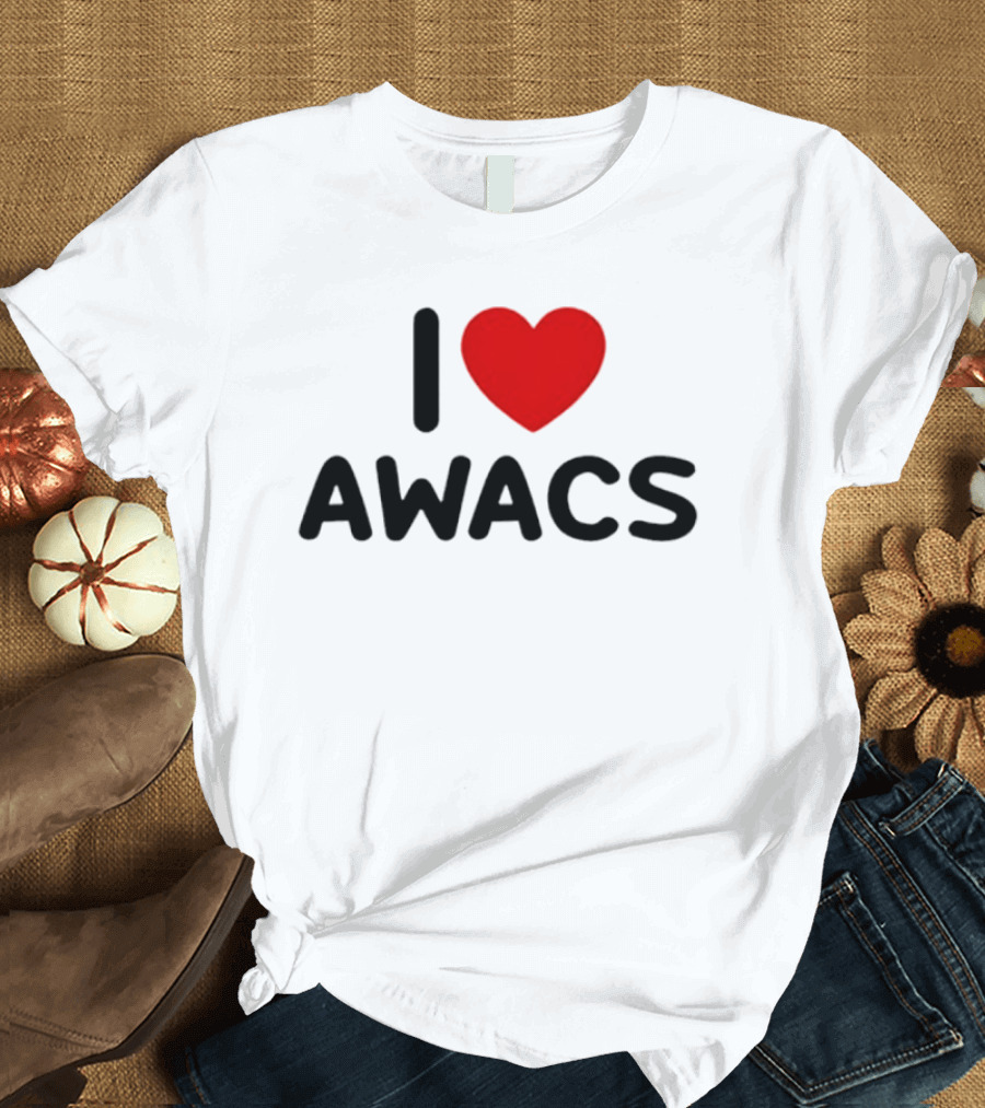 I Love AWACS Heart Symbol Enthusiast Recognition T-Shirt