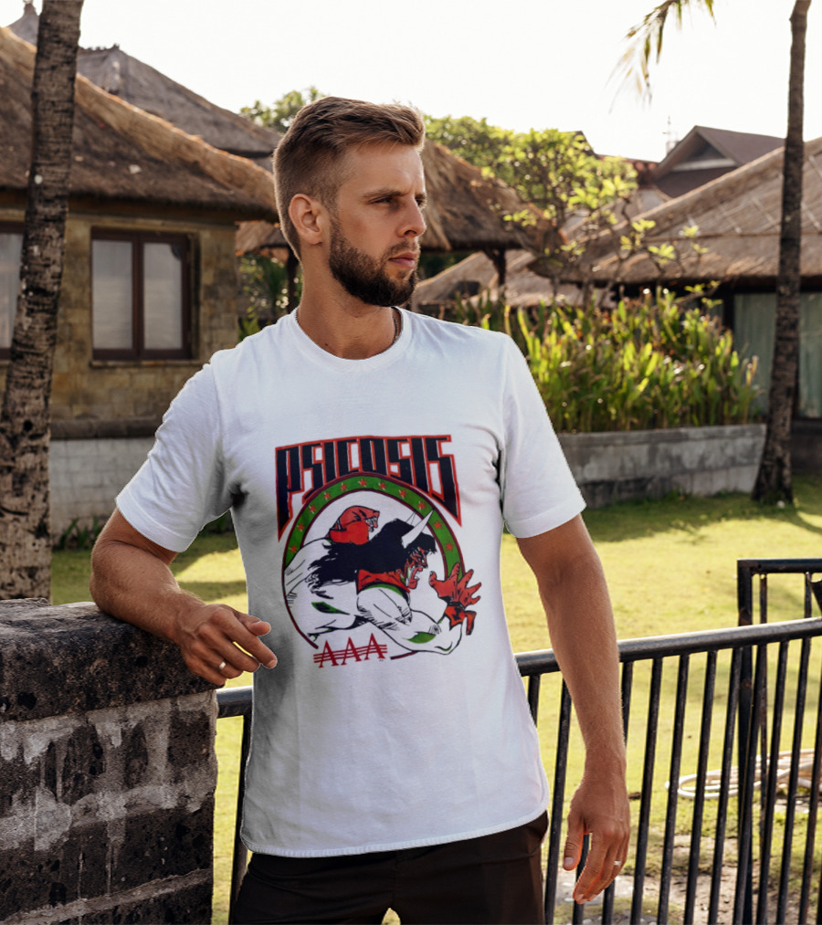 Psicosis AAA Wrestling Promotion Luchador Mask Art Comic T-Shirt