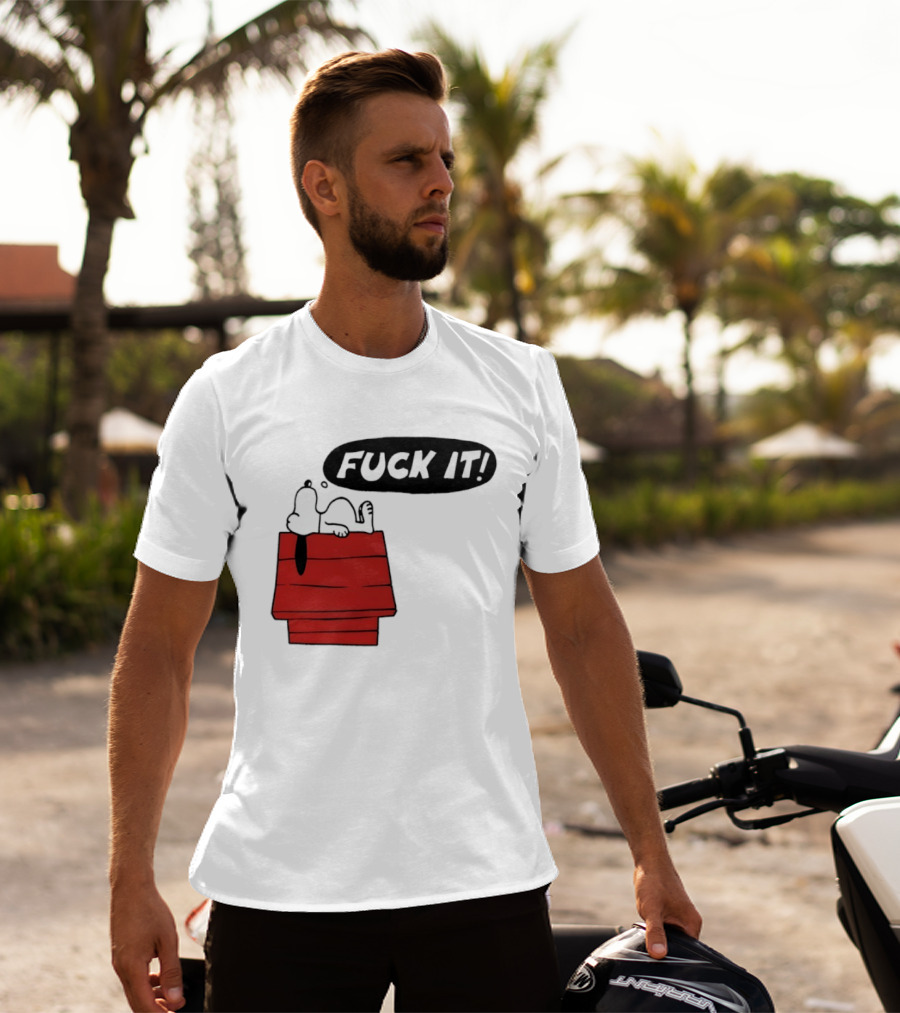 Snoopy Fuck It Relaxing On Doghouse Peanuts Humor T-Shirt
