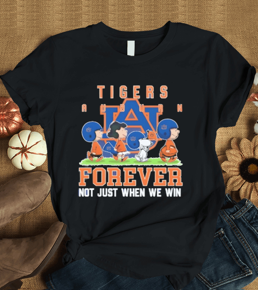 Auburn Tigers Peanuts Characters Forever Not Just When We Win T-Shirt