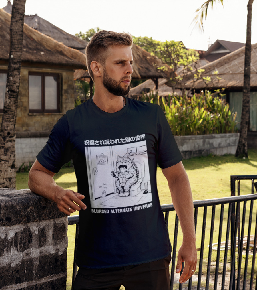 Blursed Alternate Universe Cat Lover Japanese T-Shirt