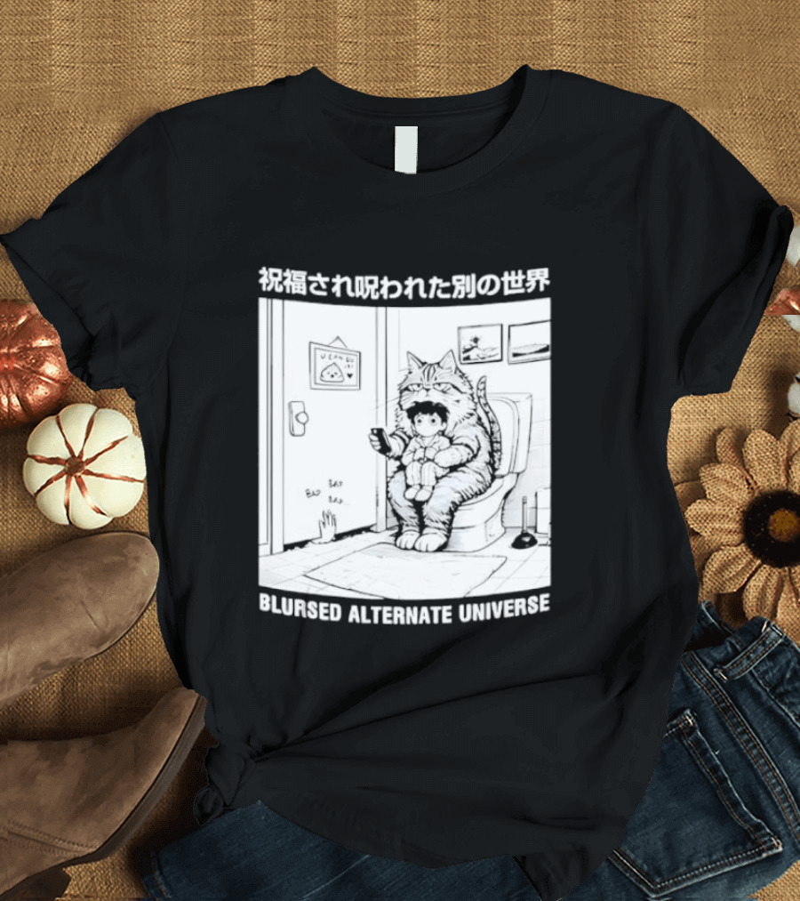 Blursed Alternate Universe Cat Lover Japanese T-Shirt