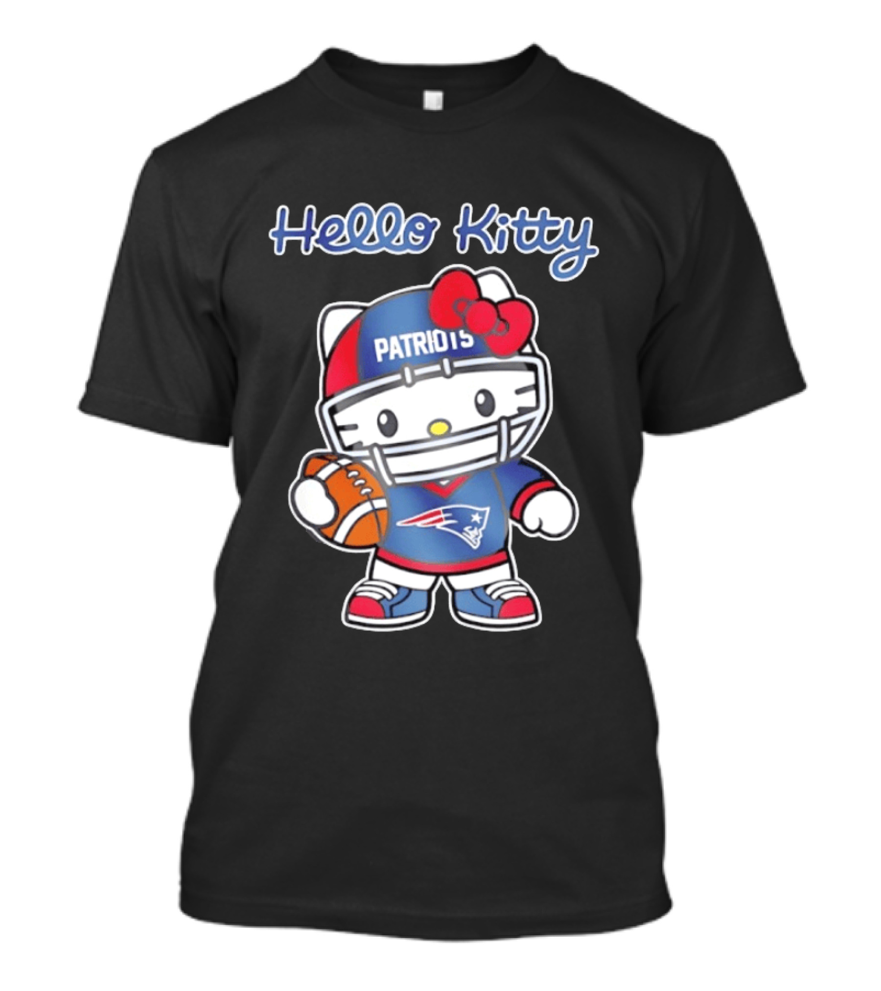 Hello Kitty Patriots Football Collaboration NFL Fan Collection T-Shirt