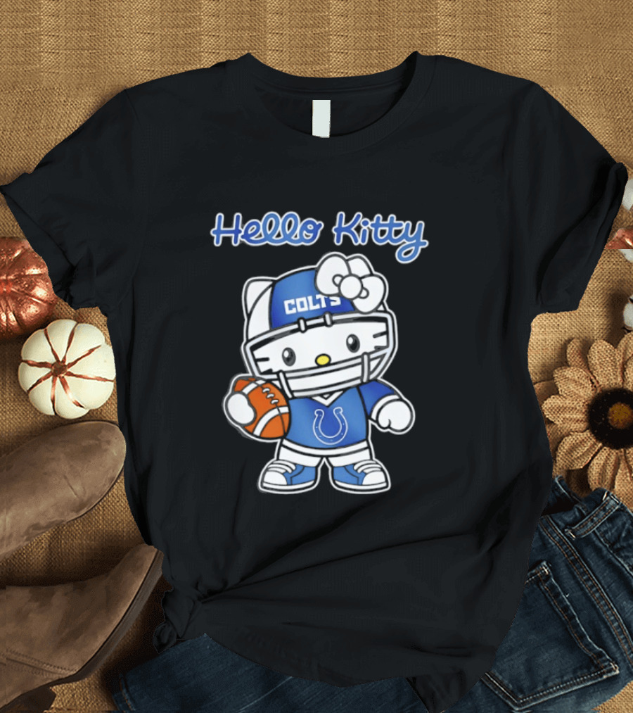 Hello Kitty Colts Football Team Helmet Collaboration T-Shirt