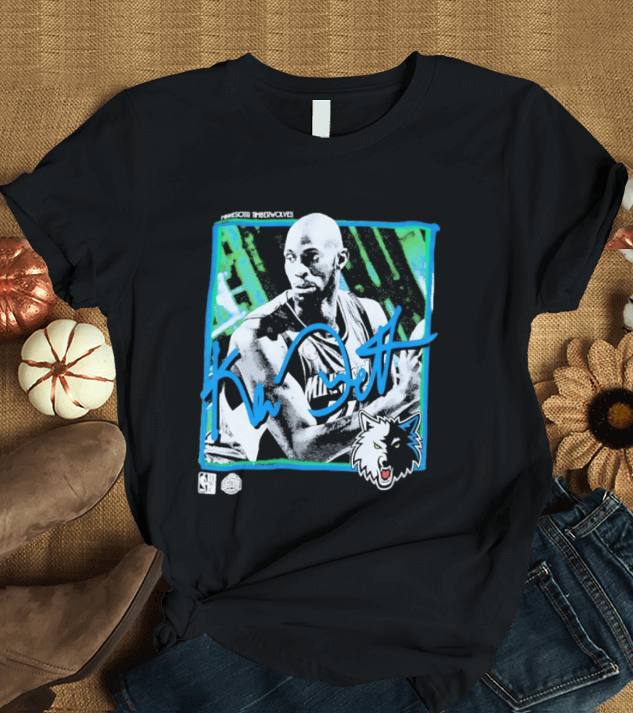 Kevin Garnett Minnesota Timberwolves NBA Basketball Icon Blue Green T-Shirt