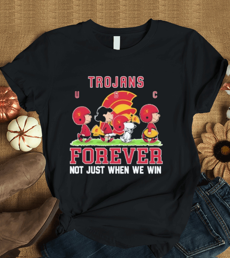 USC Trojans Peanuts Forever Not Just When We Win Charlie Brown Snoopy T-Shirt