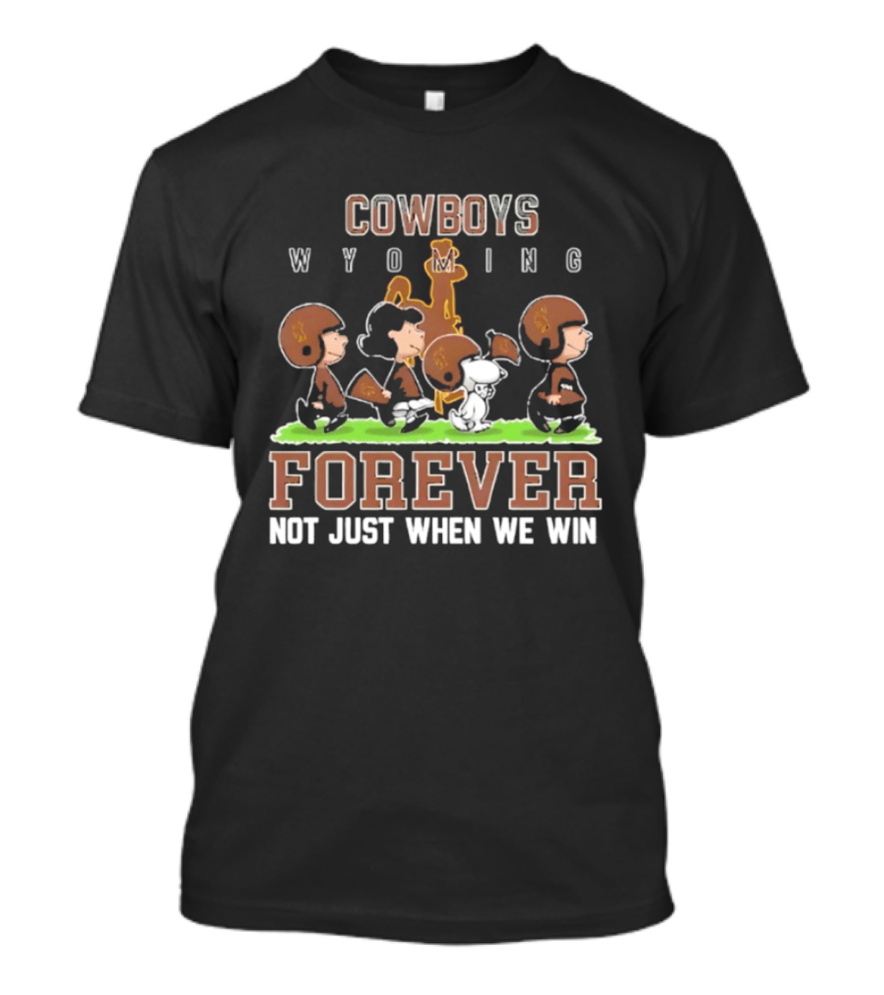 Wyoming Cowboys Peanuts Characters Football Forever Not Just When We Win T-Shirt