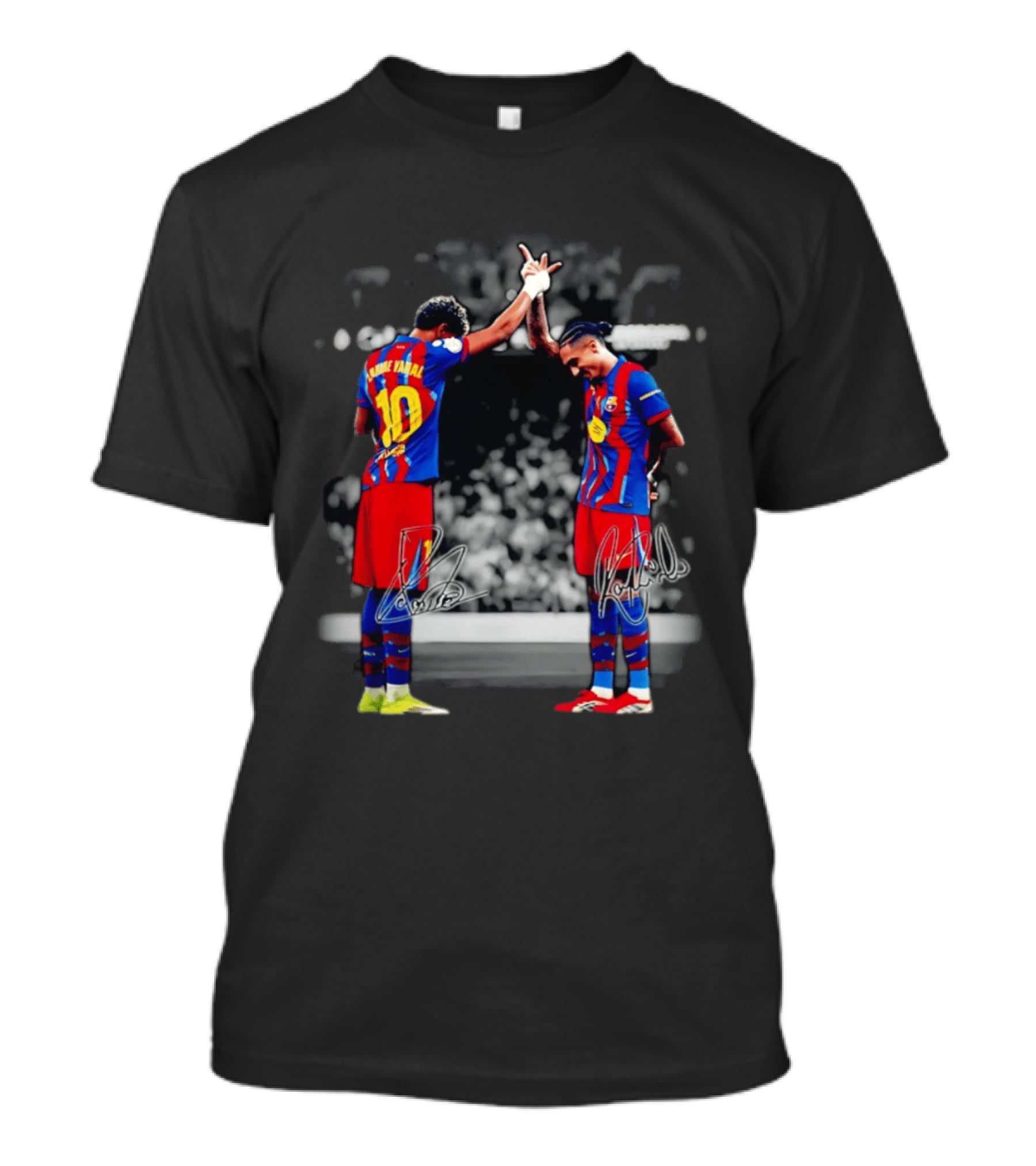 Lamine Yamal Raphinha Barcelona Brazil Soccer Duo Signatures T-Shirt