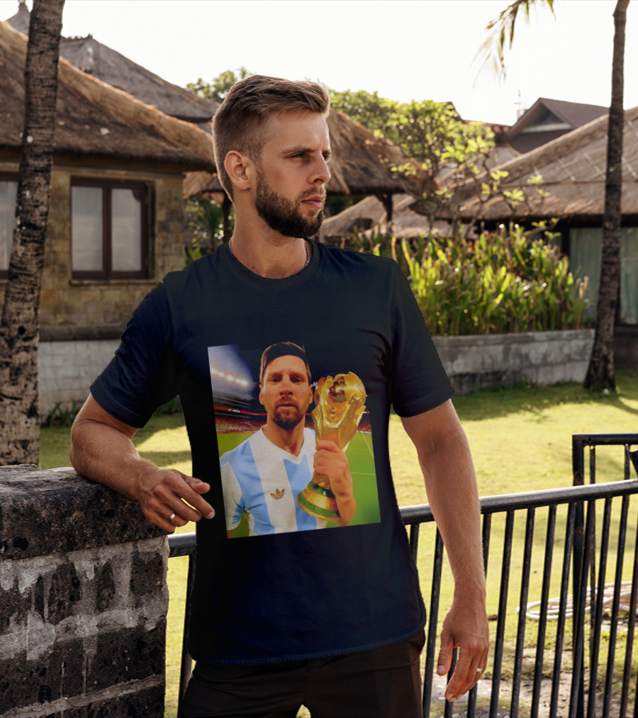 Argentina World Cup Messi Trophy Victory T-Shirt