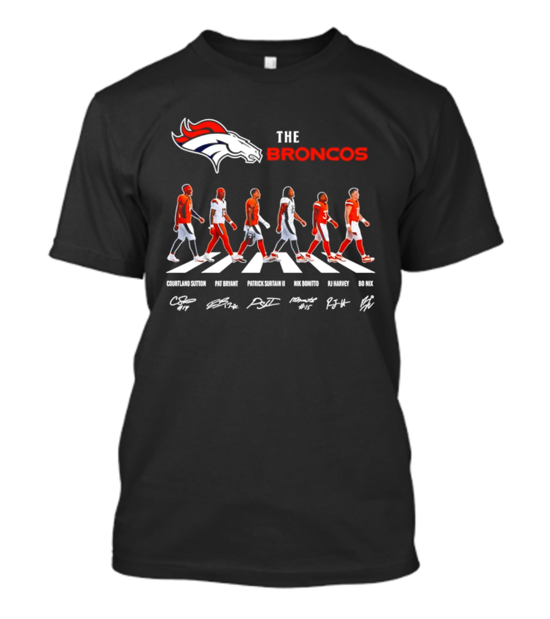 Denver Broncos Walk Of Fame Signatures 2026 NFL Legends T-Shirt