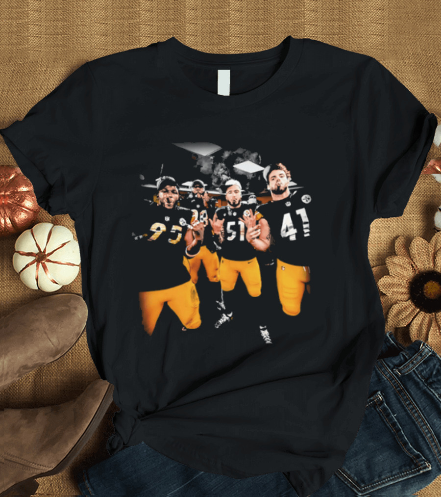 Steelers Players Number 93 51 41 In Black And Gold T-Shirt