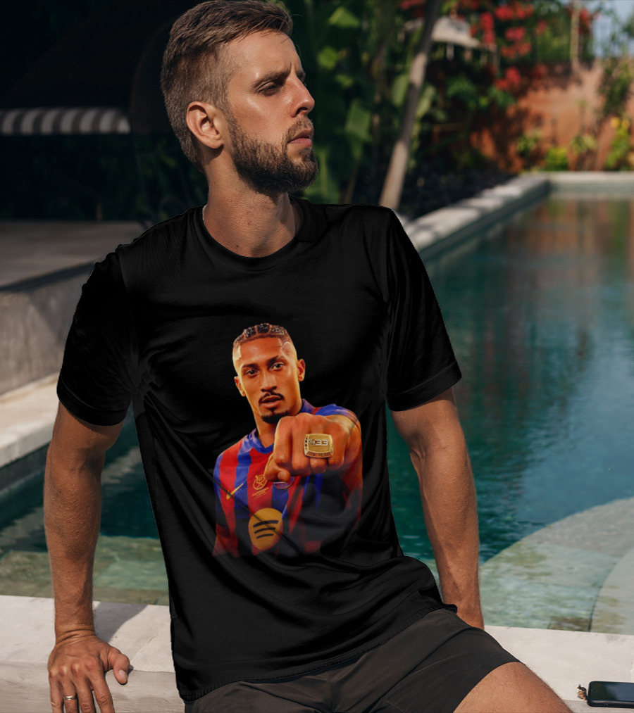 Raphinha Barcelona Brazil Player Ring La Liga Collage T-Shirt