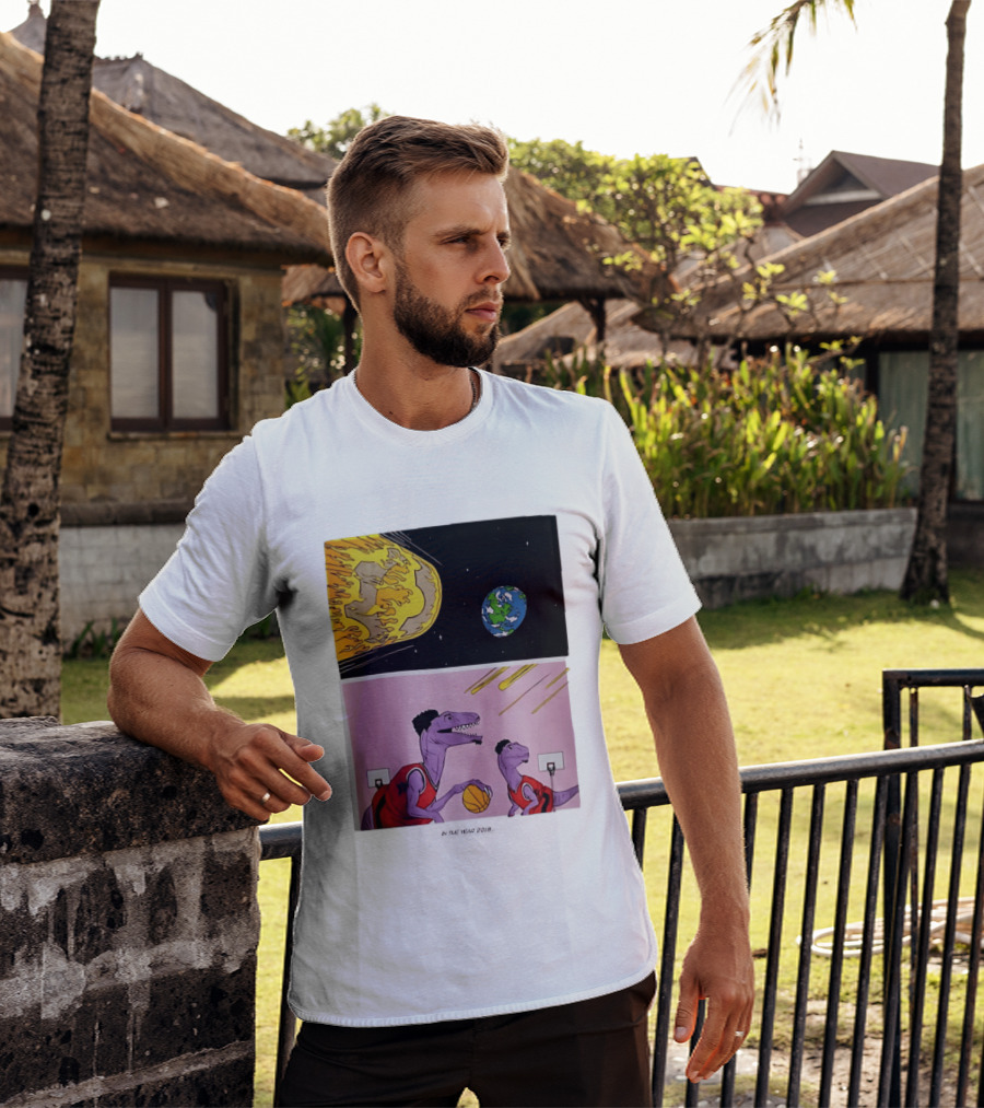 Bron Sends Him A LeBronto Dinosaur Meteor Basketball Earth Raptors T-Shirt