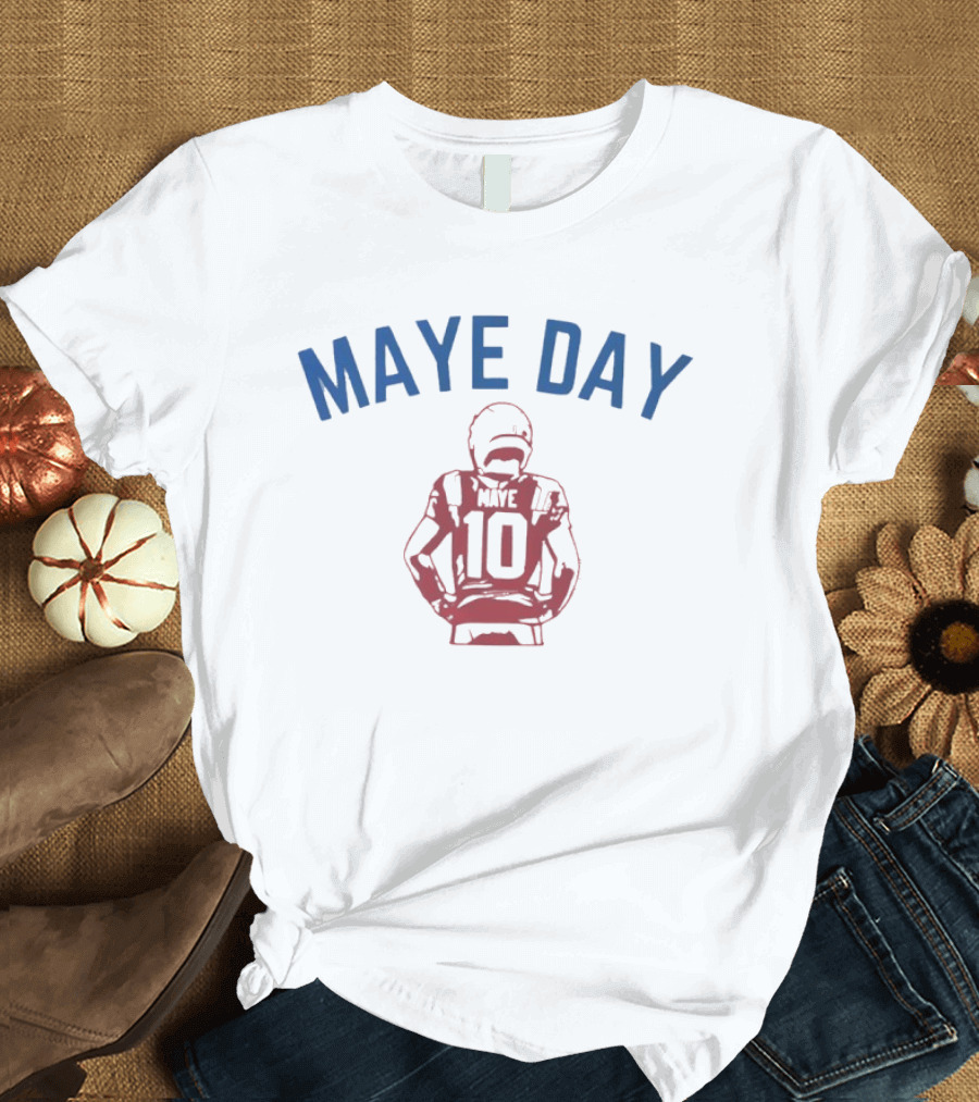 New England Patriots Drake Maye Day Maye 10 Football T-Shirt