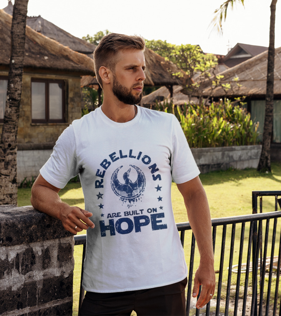 Rebellions Are Built On Hope Blue Distressed Star Wars Rebel Alliance T-Shirt