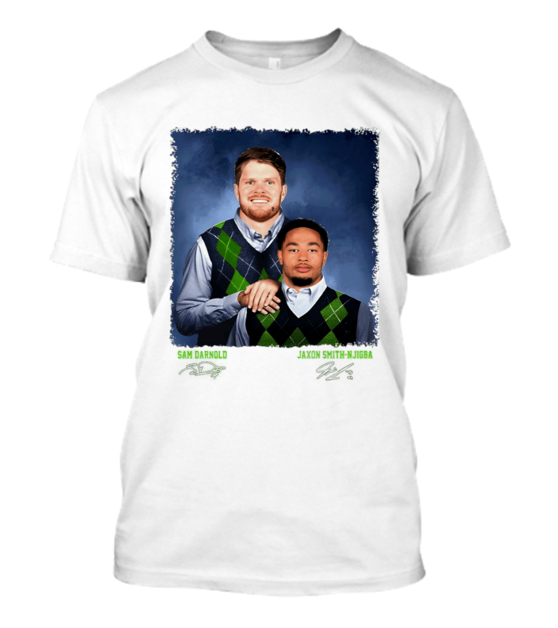 Sam Darnold Jaxon Smith Njigba Seattle Seahawks Step Brothers Football T-Shirt