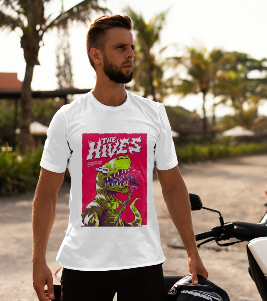 The Hives Live In Lima Peru January 25 2026 Estadio Nacional Dinosaur T-Shirt