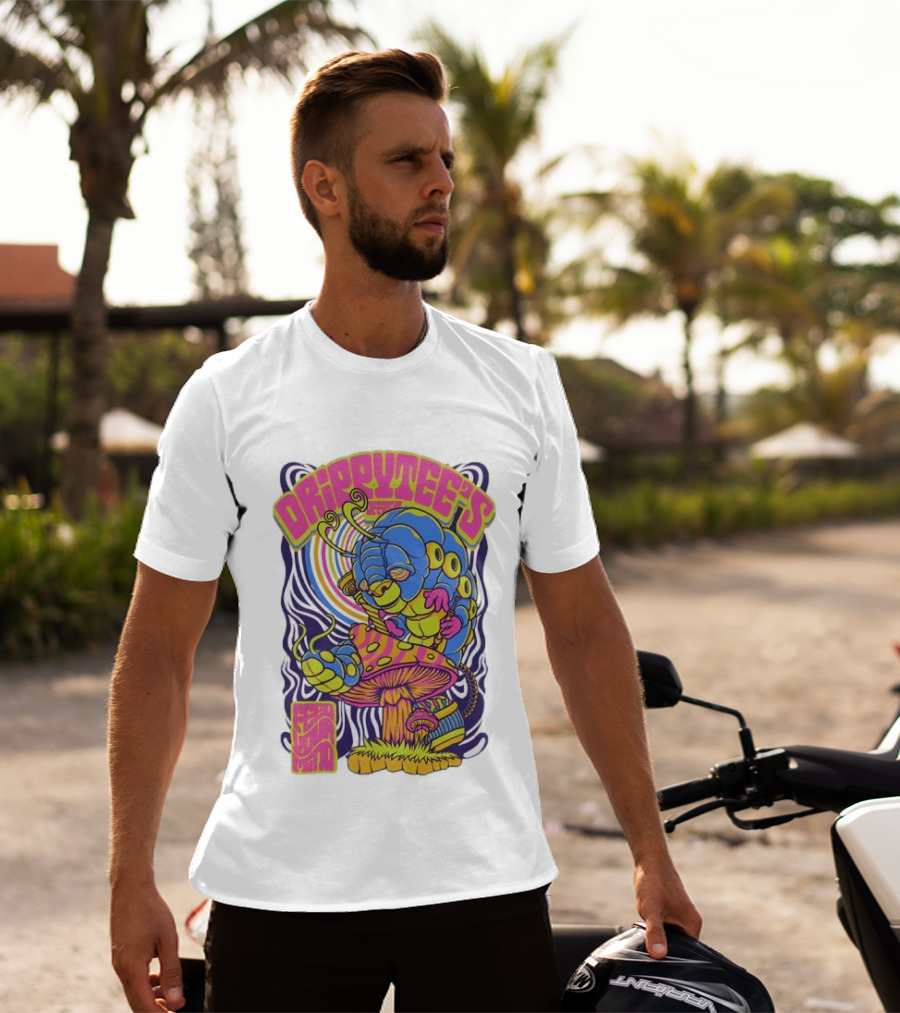 Drippytee's Psychedelic Caterpillar Mushroom Feed Your Mind T-Shirt