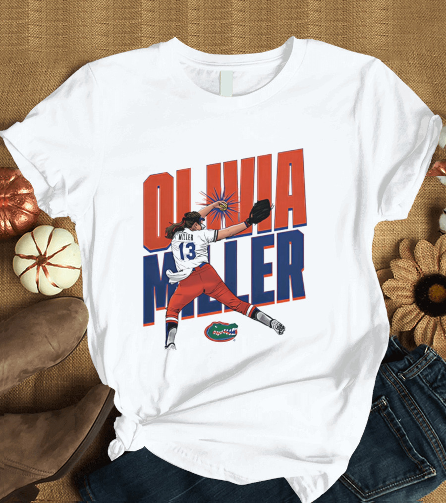Olivia Miller Florida Gators Softball NCAA Player Caricature T-Shirt