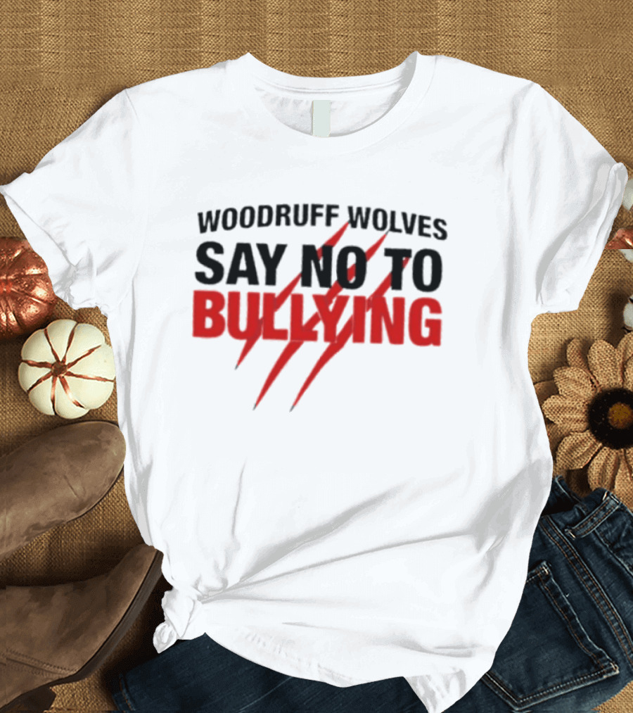 Woodruff Wolves Anti Bullying Campaign With Claw Marks T-Shirt