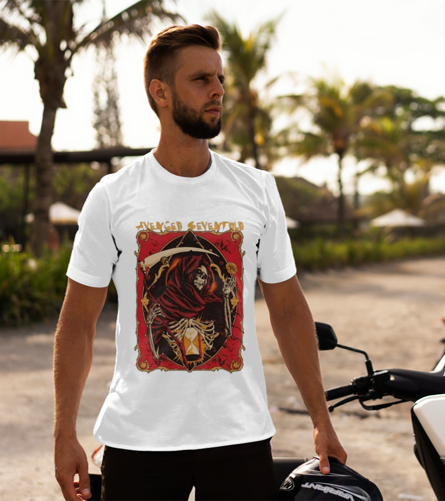 Avenged Sevenfold Skeleton Hourglass Scythe T-Shirt