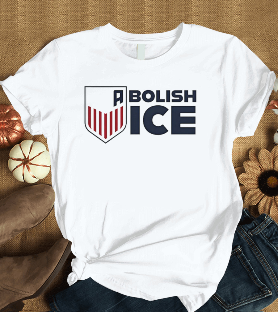 Abolish Ice Shield Red Stripes T-Shirt