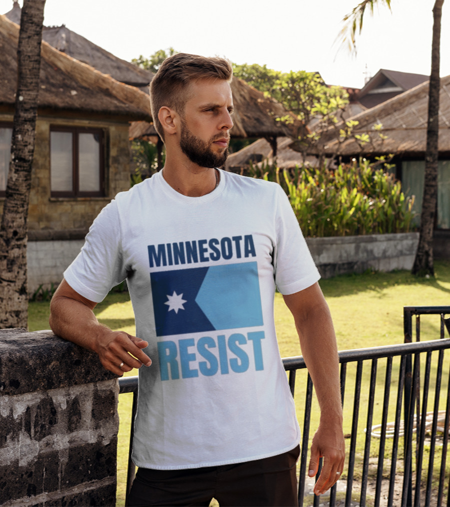 MINNESOTA RESIST Star Flag Blue Rectangle T-Shirt