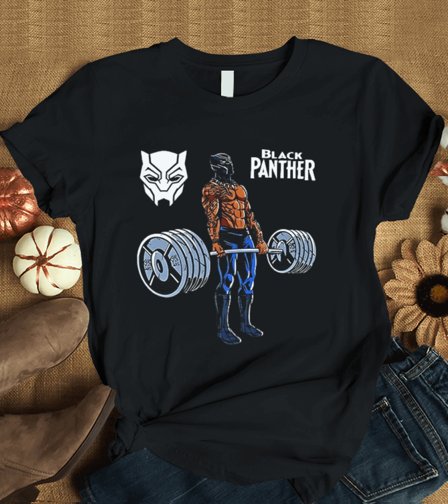 Black Panther Weightlifting Gym Workout Fitness Training T-Shirt