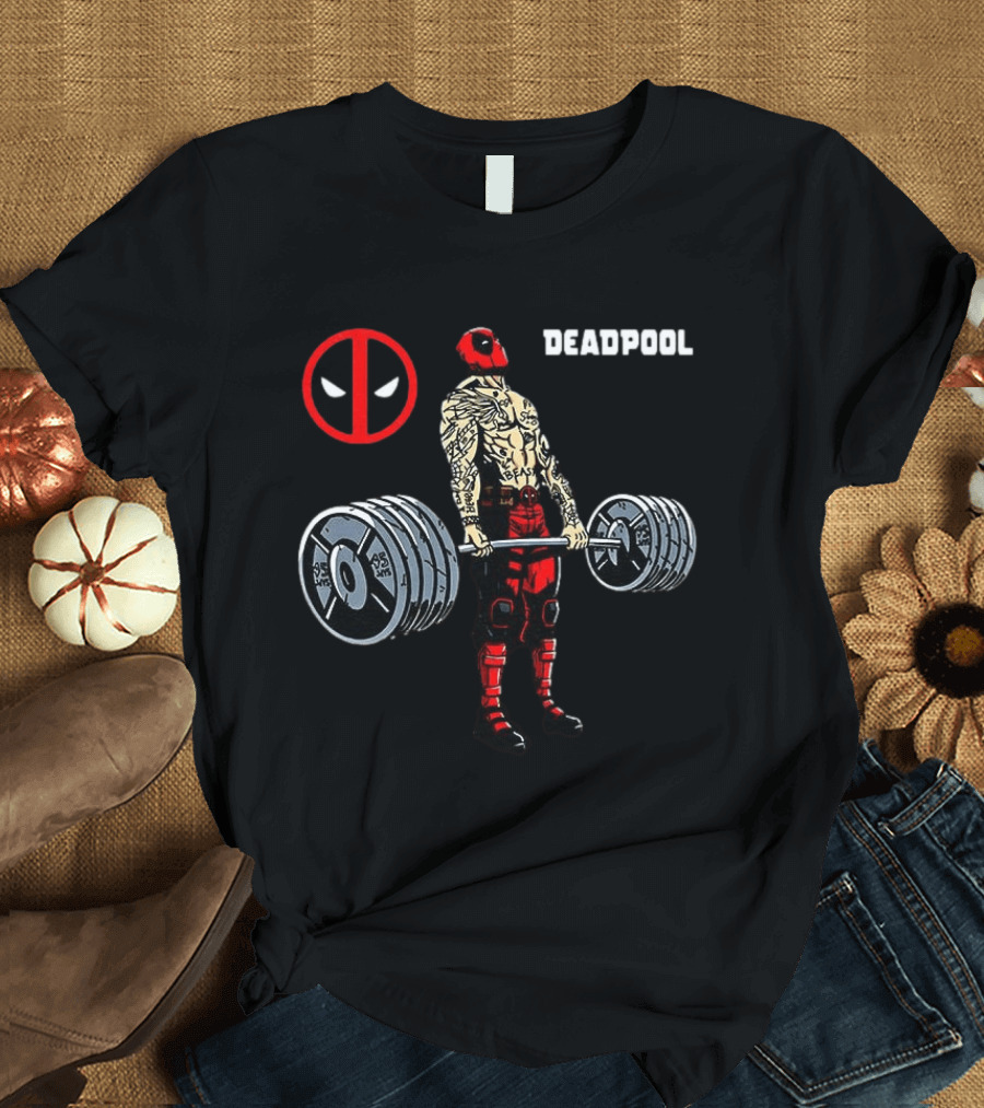 Deadpool Weightlifting Gym Workout T-Shirt