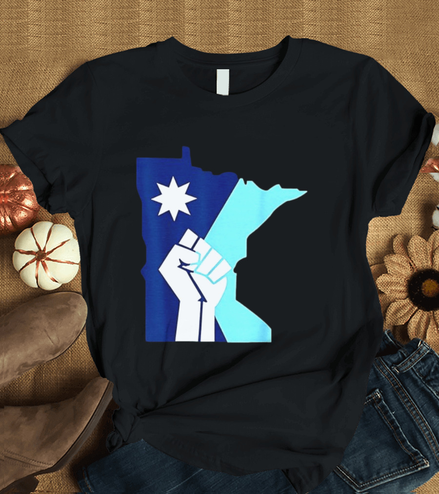 Protest Fists Resist Minnesota Map Star T-Shirt