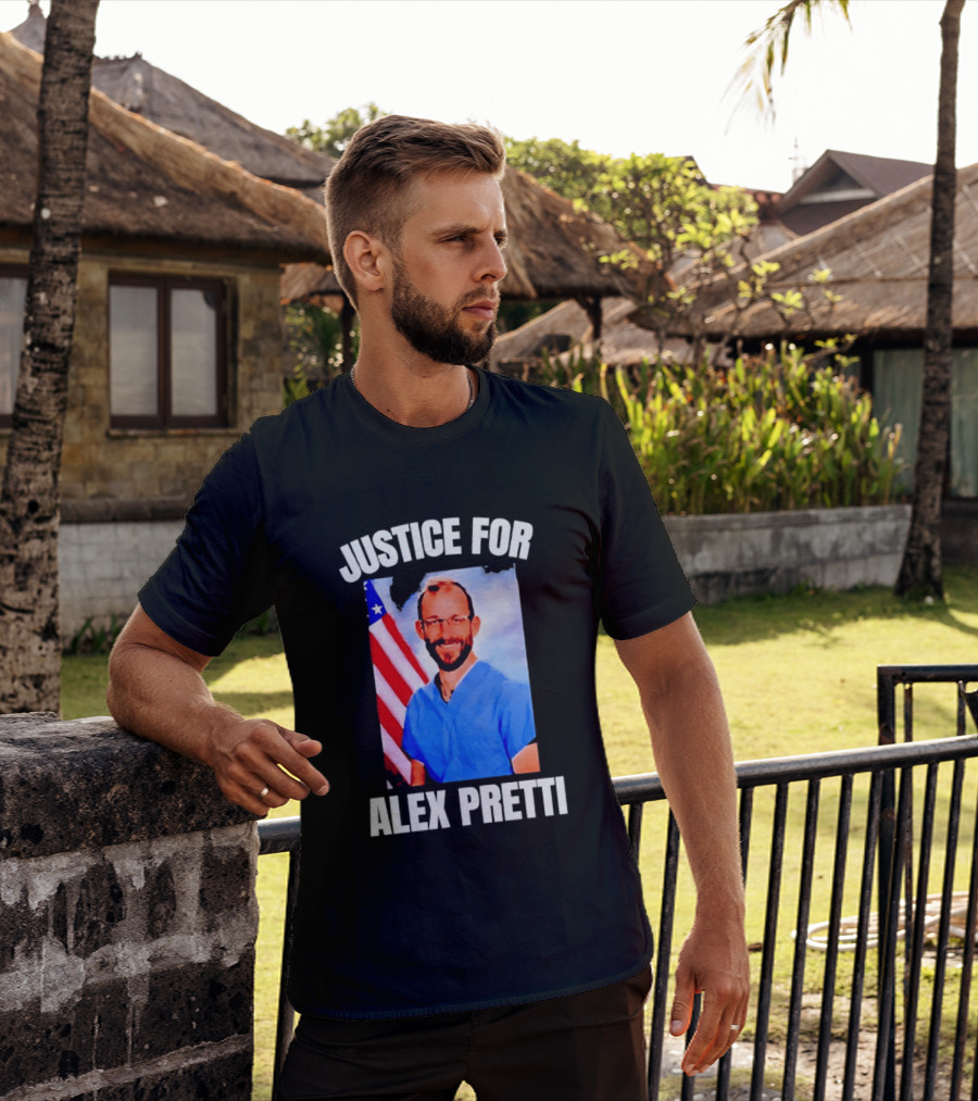 Justice For Alex Pretti American Flag T-Shirt