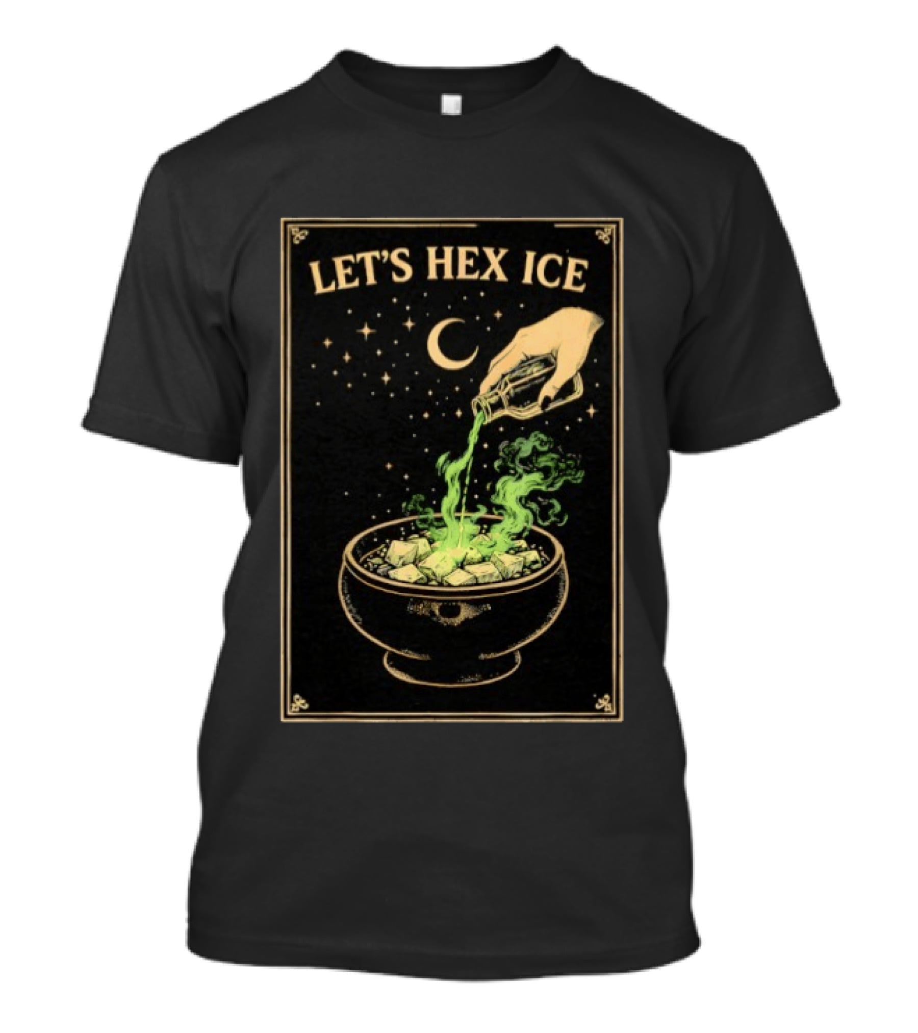 Let's Hex ICE Activist Witchy Protest Magic Potion Moon Stars T-Shirt