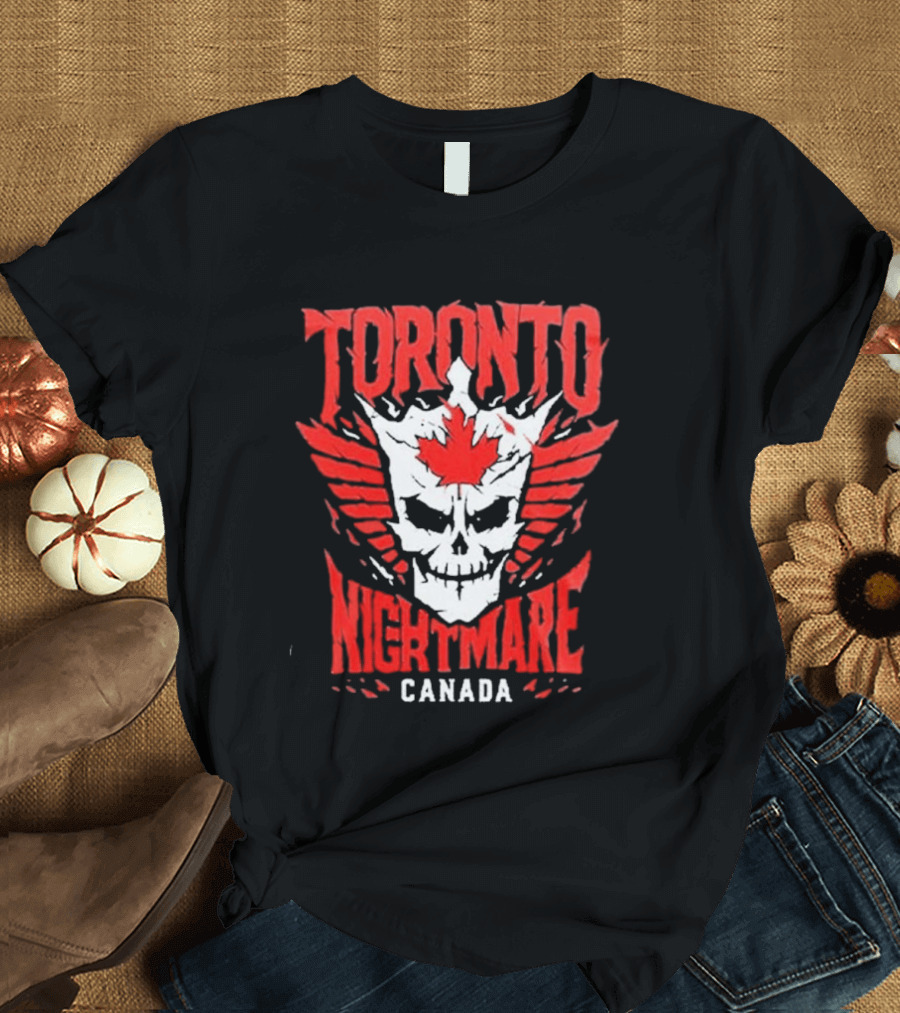 Cody Rhodes Toronto Nightmare Canada Maple Leaf Skull Wings T-Shirt