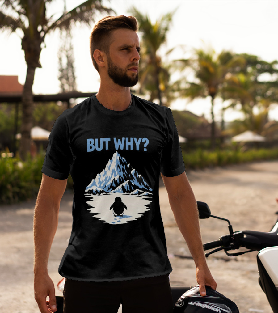 Why Penguin Snow Mountain Reflection T-Shirt