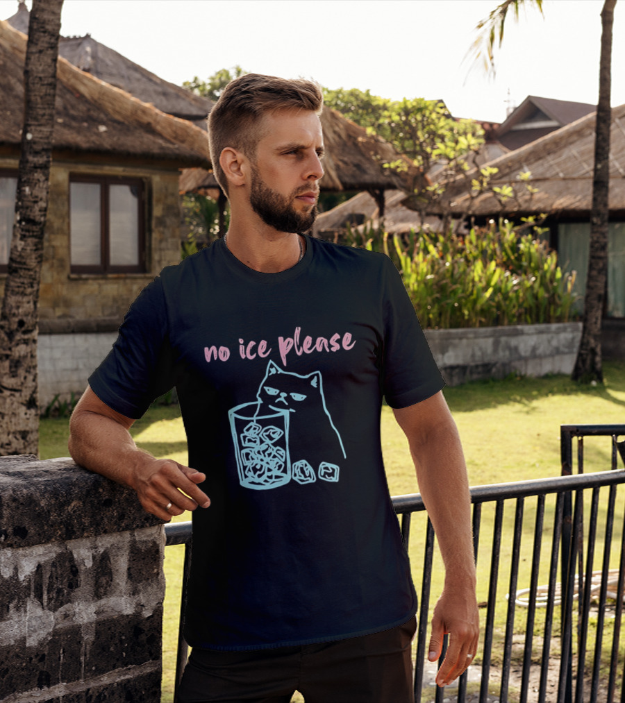 No Ice Please Cat With Ice Cubes T-Shirt