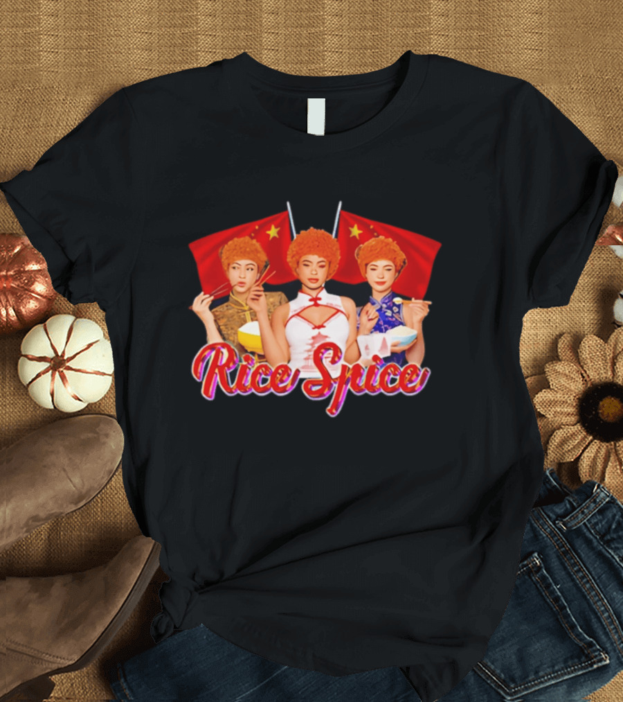 China Rice Spice Trio With Flags And Traditional Attire T-Shirt