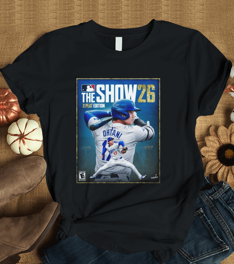 Shohei Ohtani Los Angeles Dodgers MLB The Show 26 3 Peat Edition Baseball 2026 Game T-Shirt