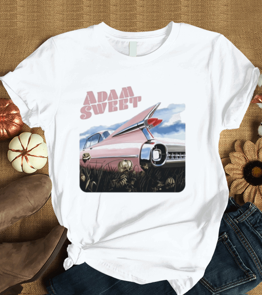 Adam Sweet Pink Cadillac Flowers Nostalgia T-Shirt