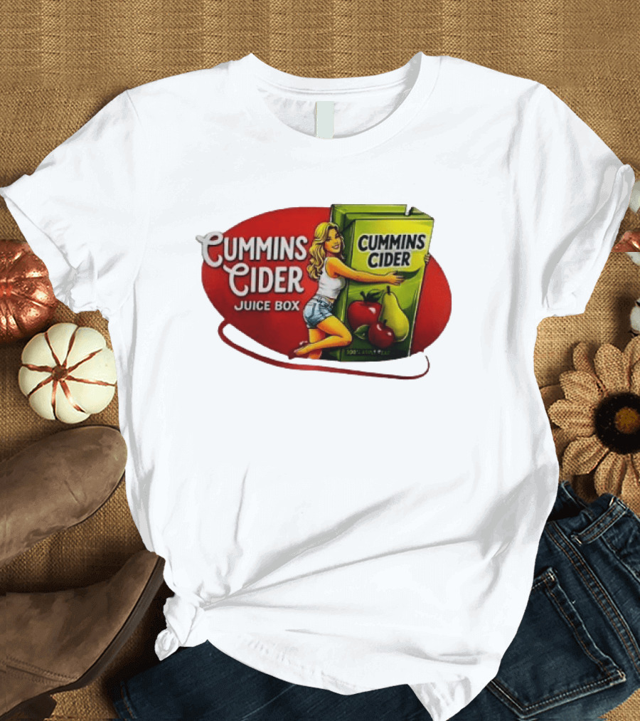 Cummins Cider Juice Box Vintage Style 100% Pear And Apple Drink T-Shirt